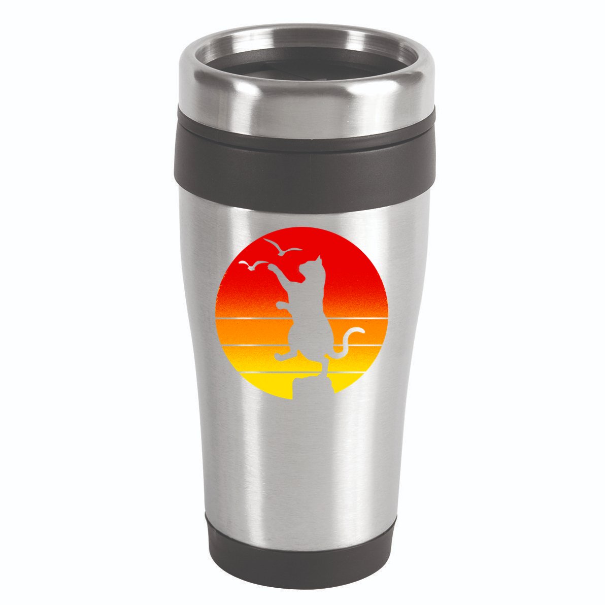 Retro Karate Cat 80's Movies 16oz Travel Tumbler