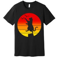 Retro Karate Cat 80's Movies Premium T-Shirt