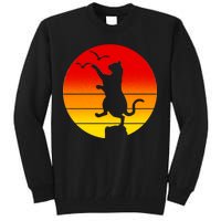 Retro Karate Cat 80's Movies Tall Sweatshirt