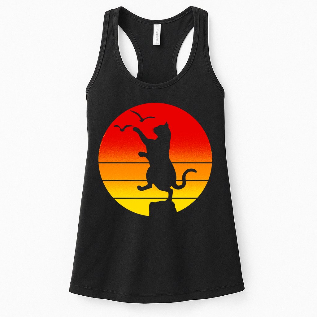 Retro Karate Cat 80's Movies Womens Tank Top