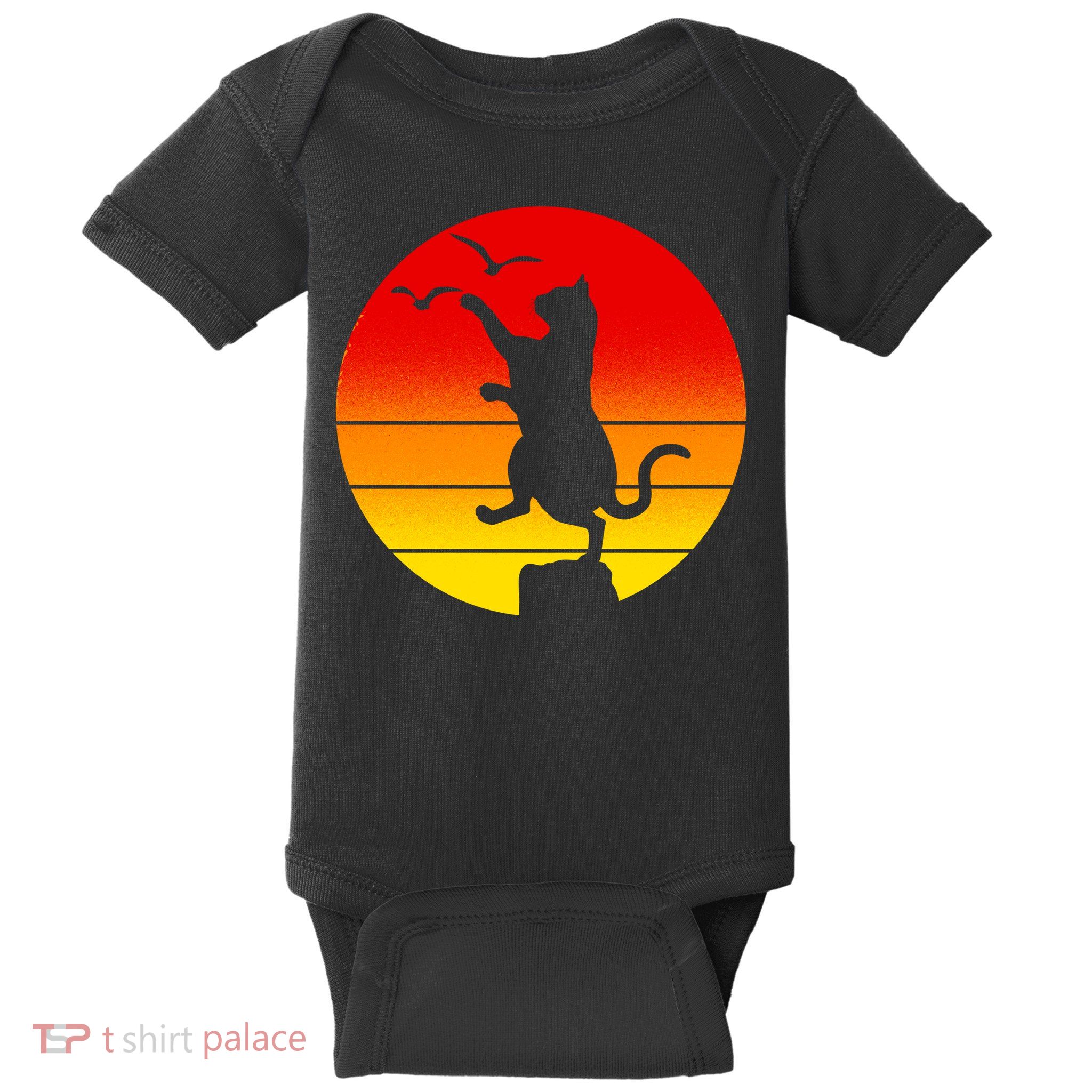 Retro Karate Cat 80's Movies Baby Bodysuit