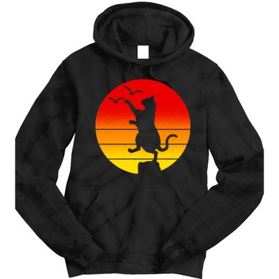 Retro Karate Cat 80's Movies Tie Dye Hoodie