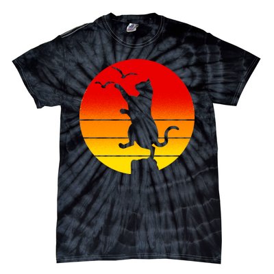 Retro Karate Cat 80's Movies Tie-Dye T-Shirt