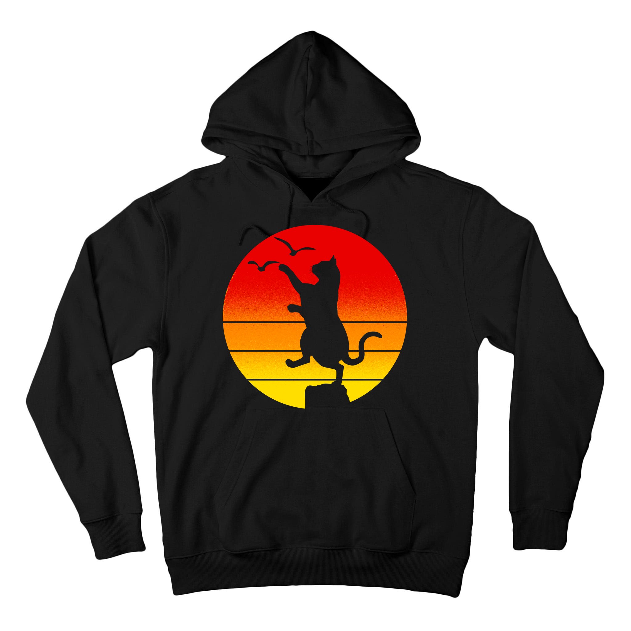 Retro Karate Cat 80's Movies Tall Hoodie