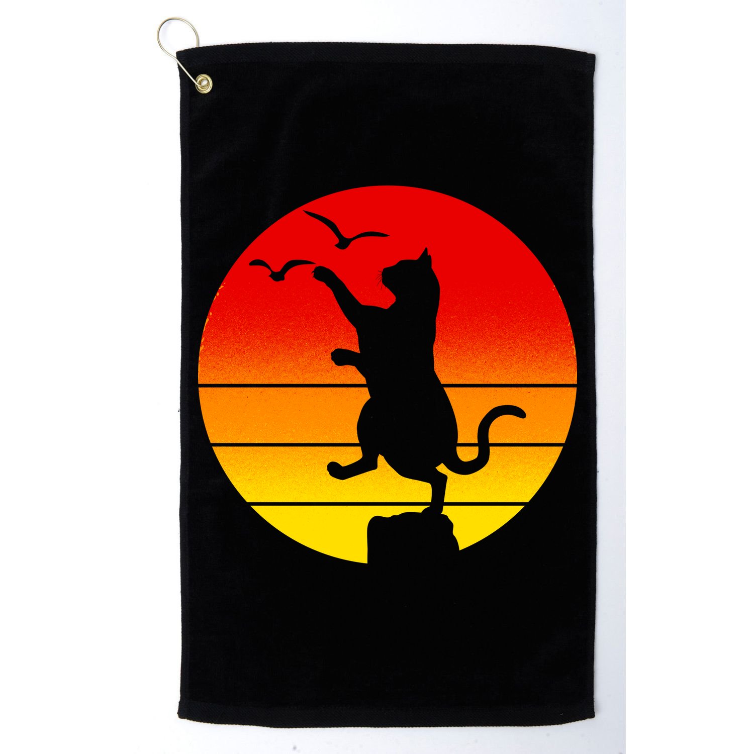 Retro Karate Cat 80's Movies Golf Towel