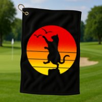Retro Karate Cat 80's Movies Golf Towel
