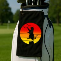Retro Karate Cat 80's Movies Golf Towel