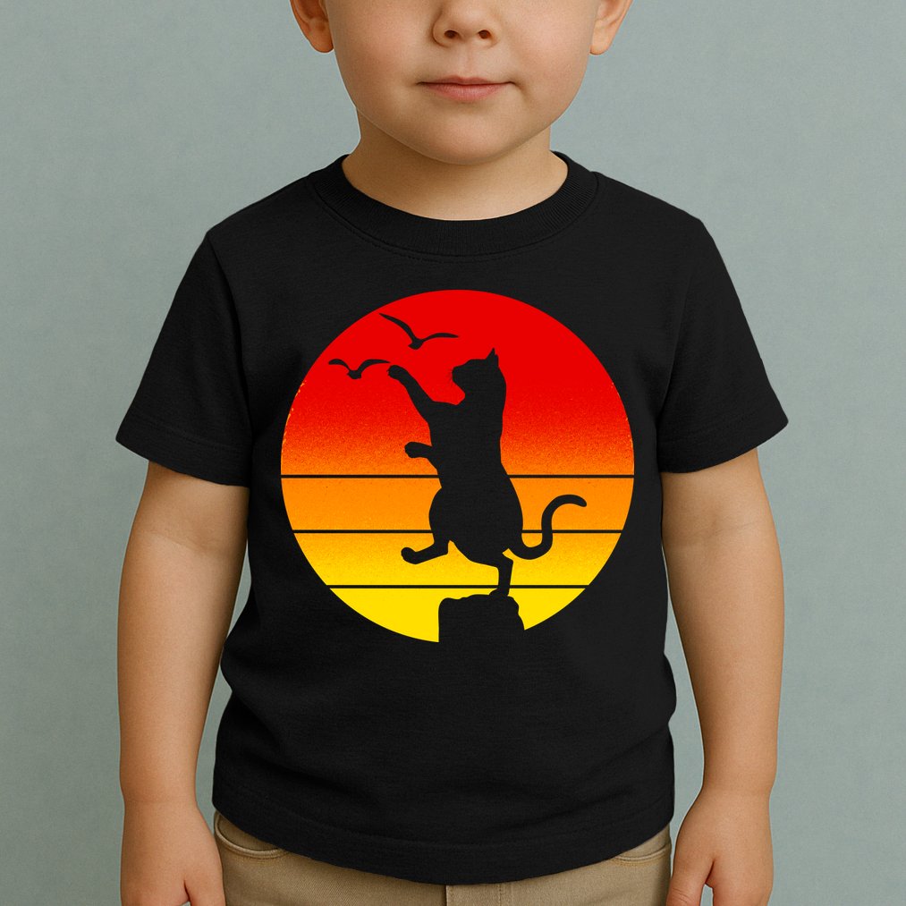 Retro Karate Cat 80's Movies Toddler T-Shirt