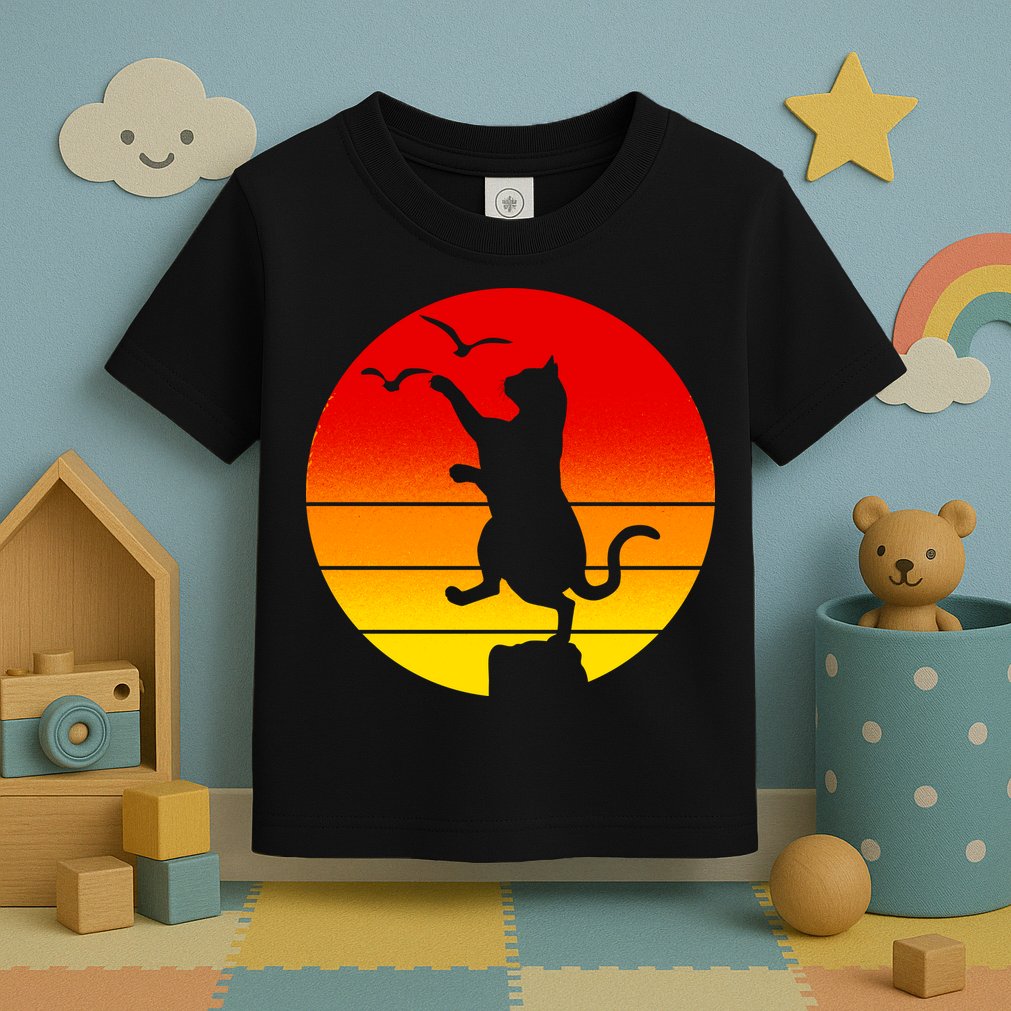 Retro Karate Cat 80's Movies Toddler T-Shirt