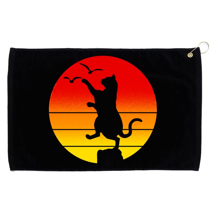 Retro Karate Cat 80's Movies Grommeted Golf Towel