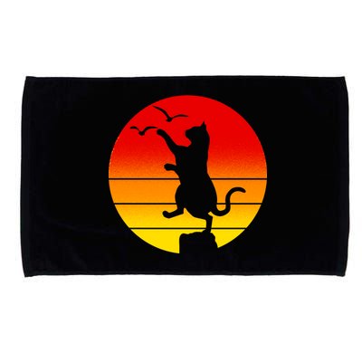 Retro Karate Cat 80's Movies Microfiber Hand Towel