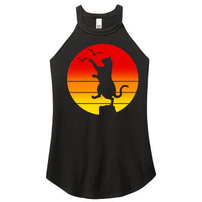 Retro Karate Cat 80's Movies Women's Perfect Tri Rocker Tank