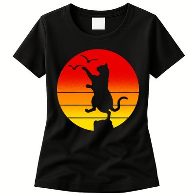 Retro Karate Cat 80's Movies Womens T-Shirt