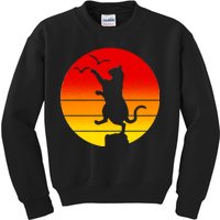 Retro Karate Cat 80's Movies Kids Sweatshirt