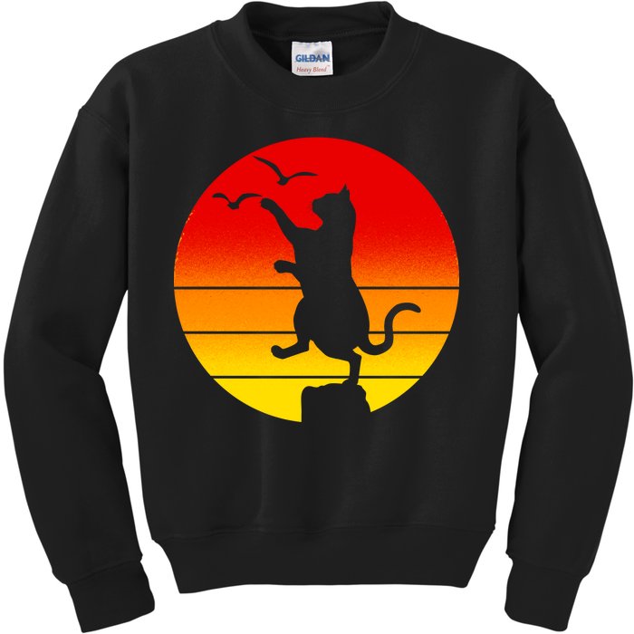 Retro Karate Cat 80's Movies Kids Sweatshirt