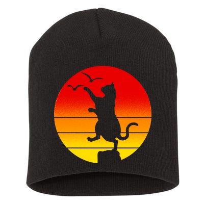 Retro Karate Cat 80's Movies Short Acrylic Beanie