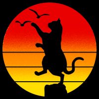 Retro Karate Cat 80's Movies Short Acrylic Beanie