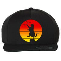 Retro Karate Cat 80's Movies Wool Snapback Cap