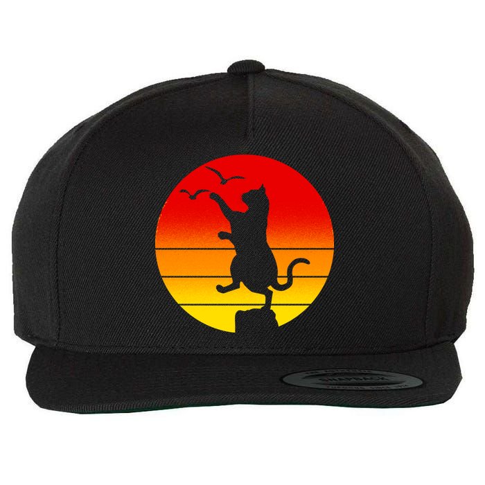 Retro Karate Cat 80's Movies Wool Snapback Cap