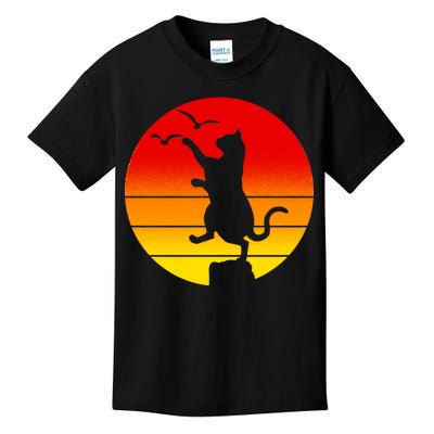 Retro Karate Cat 80's Movies Kids T-Shirt