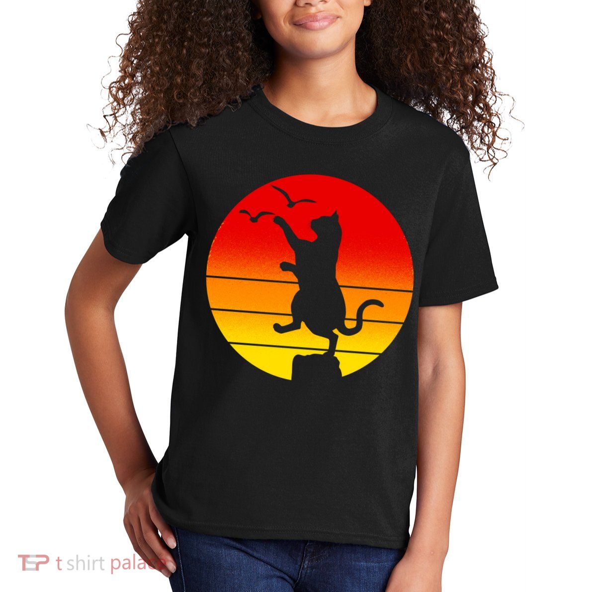 Retro Karate Cat 80's Movies Kids T-Shirt