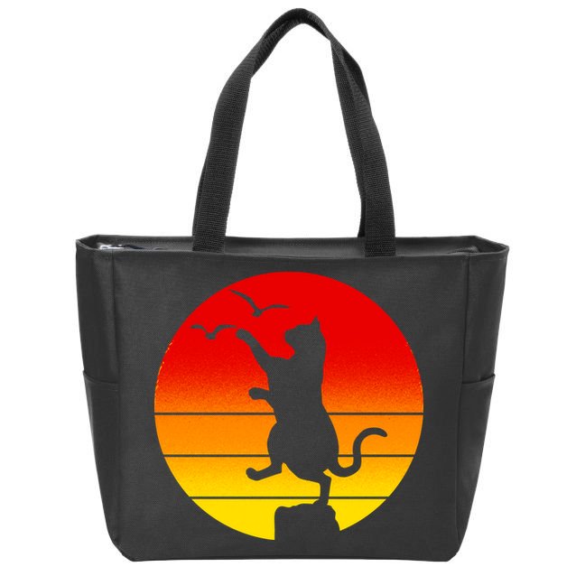 Retro Karate Cat 80's Movies Zip Tote Bag