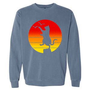 Retro Karate Cat 80's Movies Garment-Dyed Sweatshirt