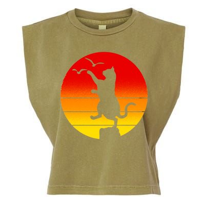 Retro Karate Cat 80's Movies Garment-Dyed Women's Muscle Tee