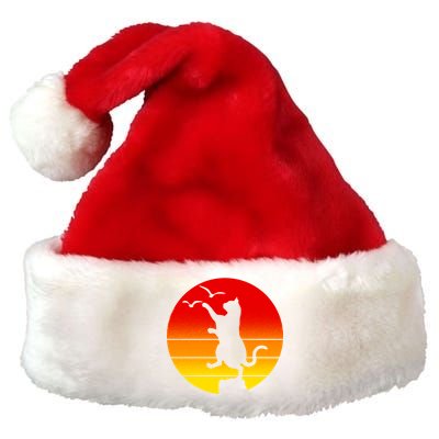 Retro Karate Cat 80's Movies Premium Christmas Santa Hat