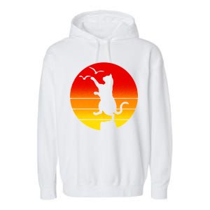 Retro Karate Cat 80's Movies Garment-Dyed Fleece Hoodie