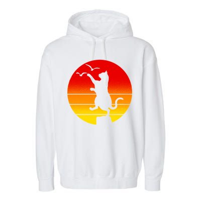 Retro Karate Cat 80's Movies Garment-Dyed Fleece Hoodie