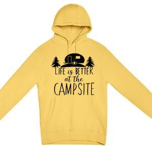 Retro Life is Better At The Campsite  Premium Pullover Hoodie