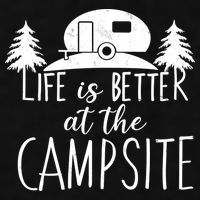 Retro Life is Better At The Campsite  Ladies PosiCharge Tri-Blend Wicking Tank