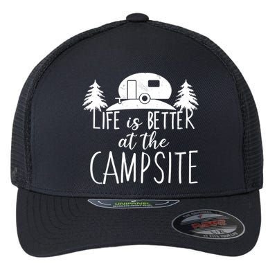 Retro Life is Better At The Campsite  Flexfit Unipanel Trucker Cap
