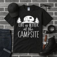 Retro Life is Better At The Campsite  Tall T-Shirt