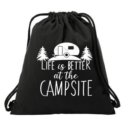 Retro Life is Better At The Campsite  Drawstring Bag