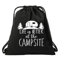 Retro Life is Better At The Campsite  Drawstring Bag
