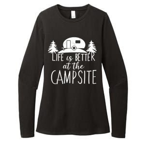 Retro Life is Better At The Campsite  Womens CVC Long Sleeve Shirt