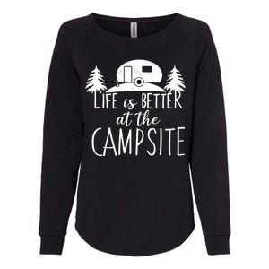 Retro Life is Better At The Campsite  Womens California Wash Sweatshirt