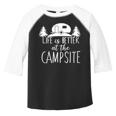 Retro Life is Better At The Campsite  Toddler Fine Jersey T-Shirt