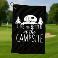 Retro Life is Better At The Campsite  Golf Towel