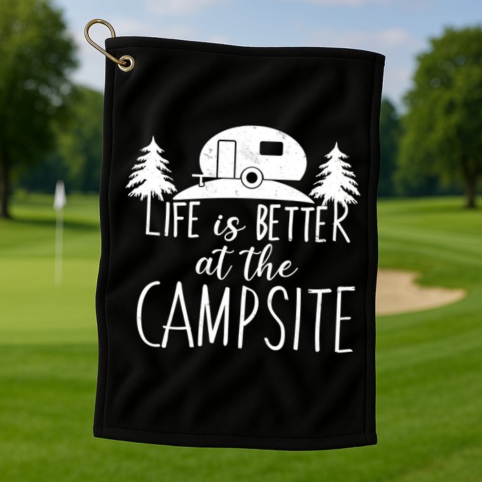 Retro Life is Better At The Campsite  Golf Towel