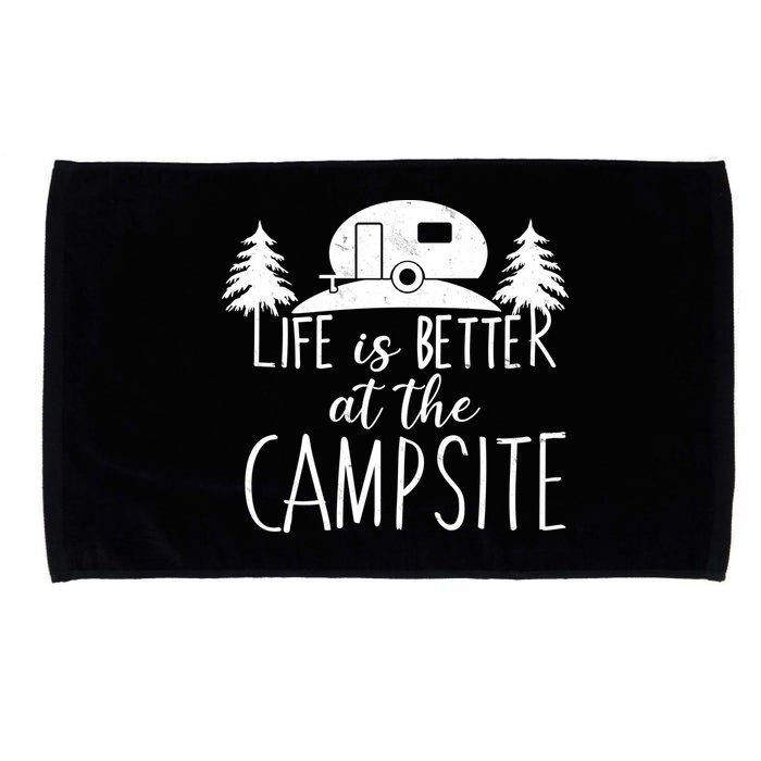 Retro Life is Better At The Campsite  Microfiber Hand Towel