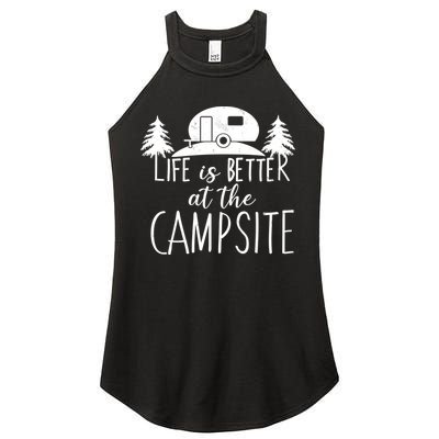 Retro Life is Better At The Campsite  Women's Perfect Tri Rocker Tank