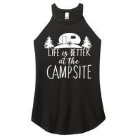 Retro Life is Better At The Campsite  Women's Perfect Tri Rocker Tank