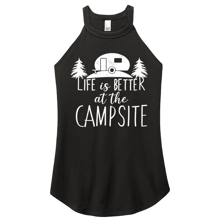 Retro Life is Better At The Campsite  Women's Perfect Tri Rocker Tank