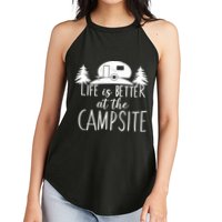 Retro Life is Better At The Campsite  Women's Perfect Tri Rocker Tank