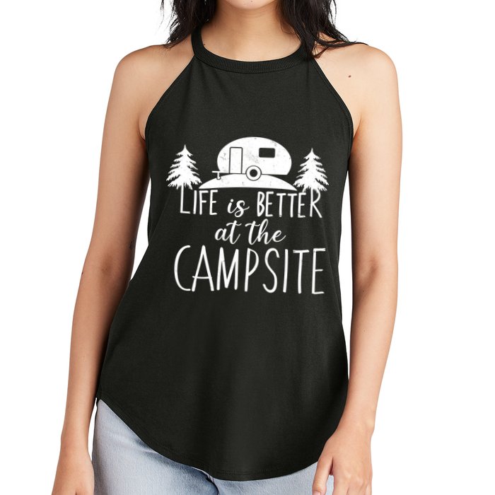 Retro Life is Better At The Campsite  Women's Perfect Tri Rocker Tank