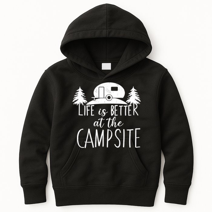 Retro Life is Better At The Campsite  Kids Hoodie