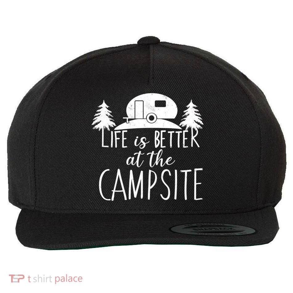 Retro Life is Better At The Campsite  Wool Snapback Cap